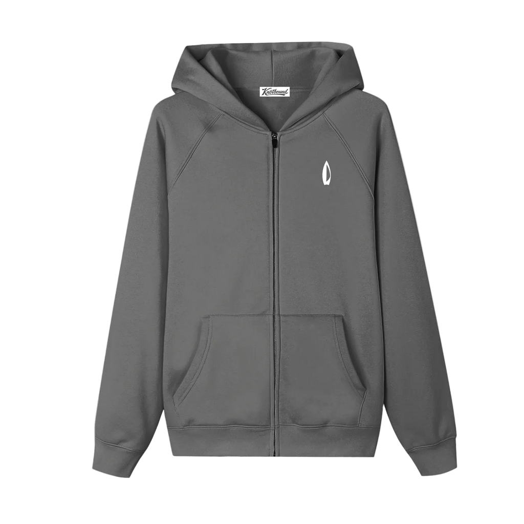 Black hoodie with logos on a white background