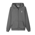 Black hoodie with logos on a white background