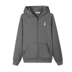 Black hoodie with logos on a white background