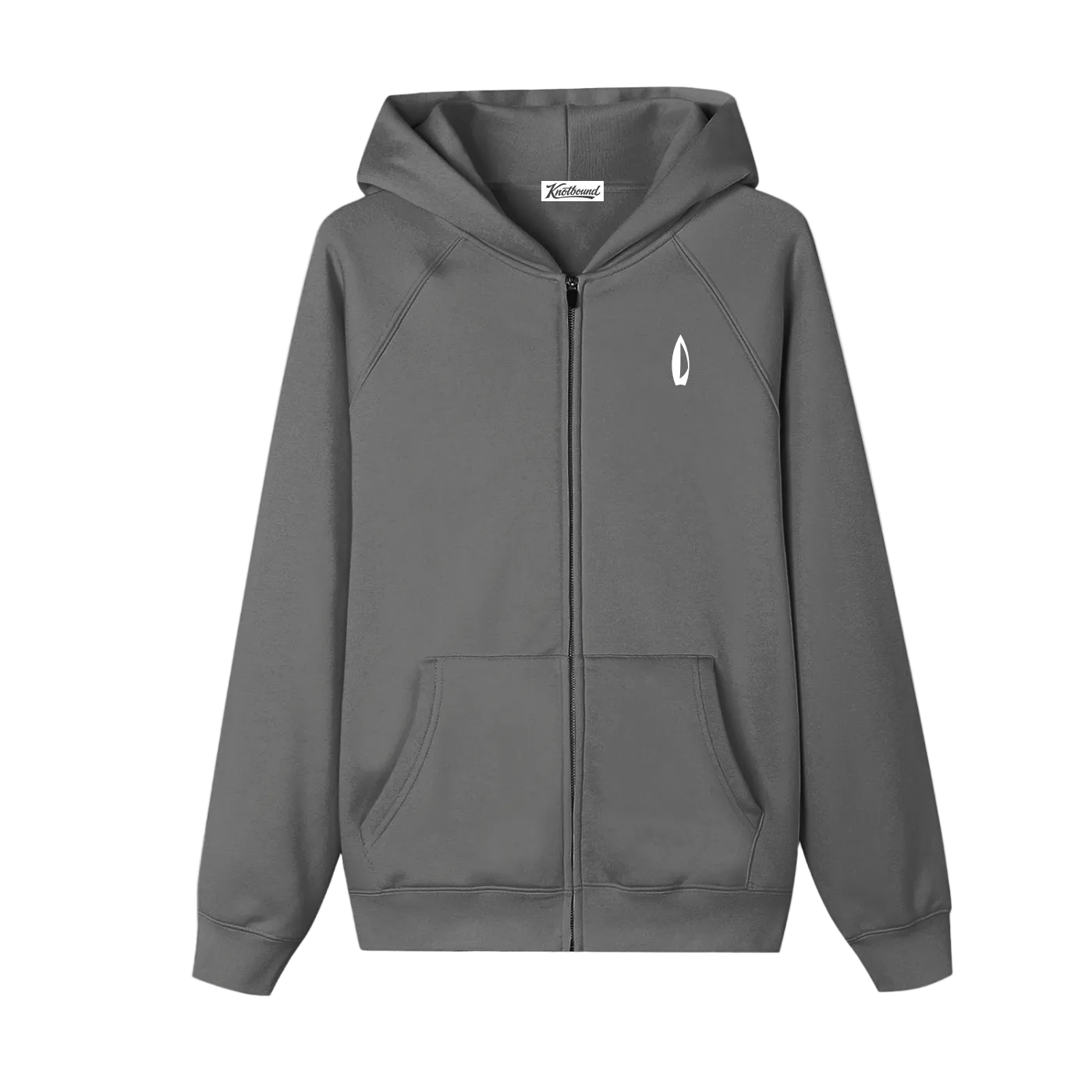 Black hoodie with logos on a white background