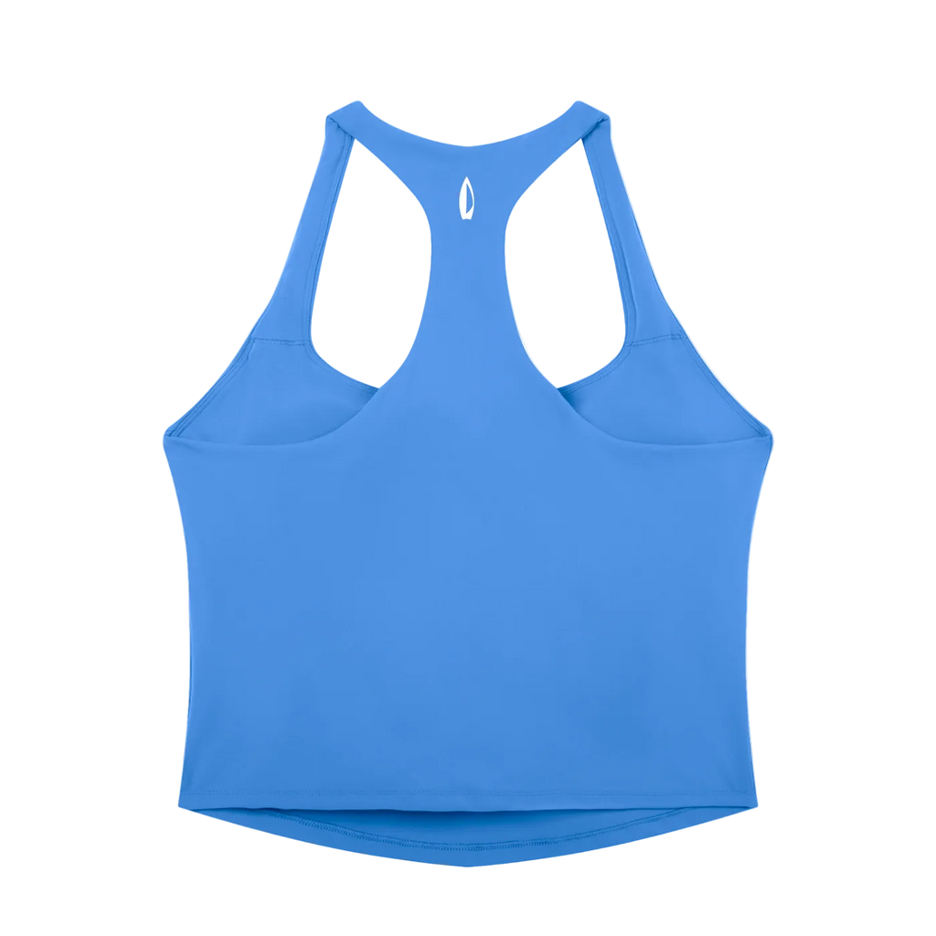 Blue tank top on a white background