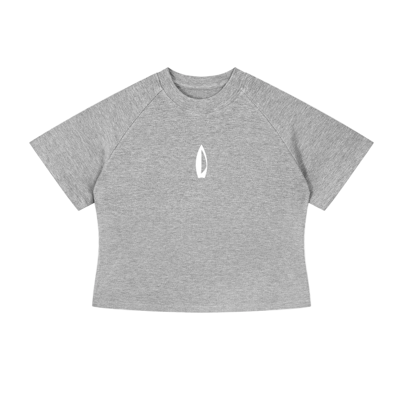 Grey mineral wash crop top, shown flat against a white background.