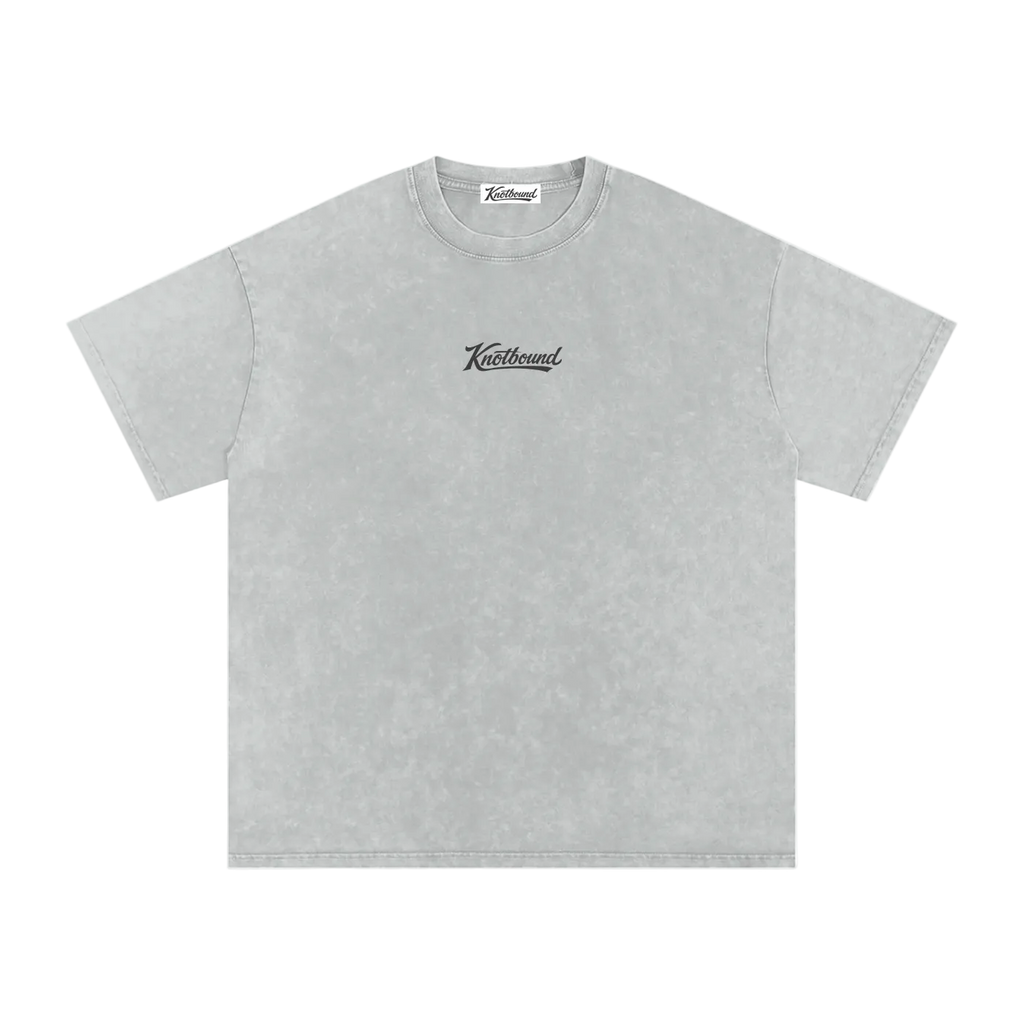 Light blue t-shirt with a logo on a white background