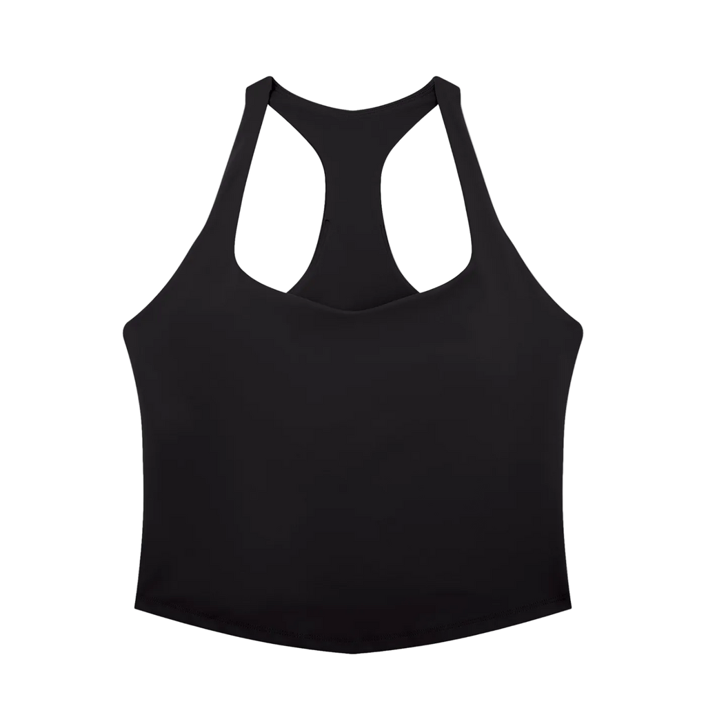 Black tank top on a white background