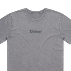 A gray short-sleeve crewneck t-shirt with a dark gray 'Knotbound' logo printed on the center chest, shown against a plain white background.
