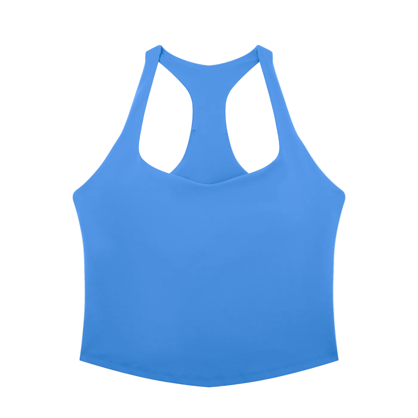 Blue tank top on a white background