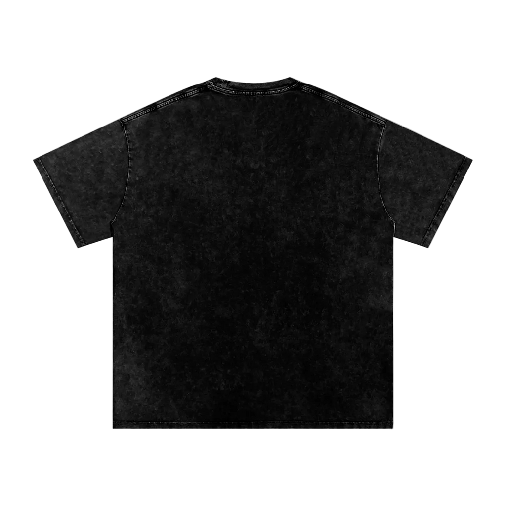 Black t-shirt on a white background
