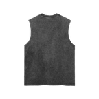 Black sleeveless shirt on a white background
