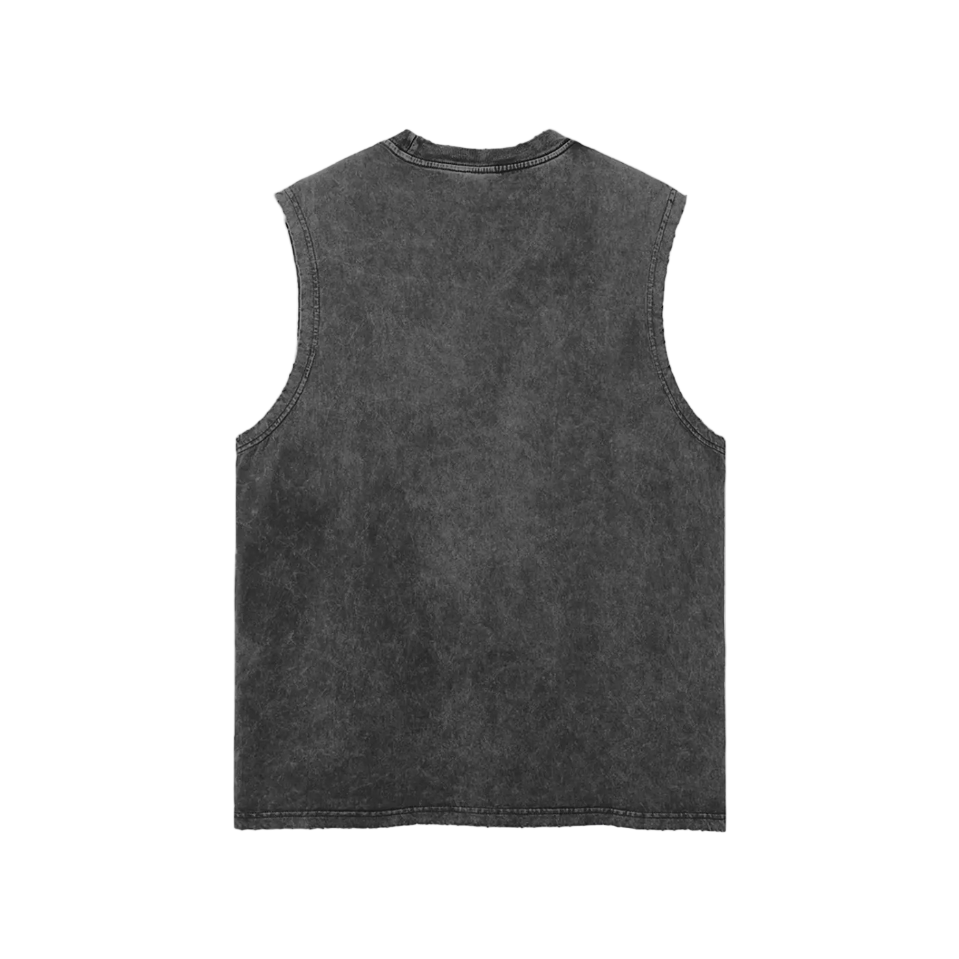 Black sleeveless shirt on a white background