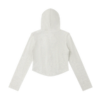Light gray cropped hoodie on a white background