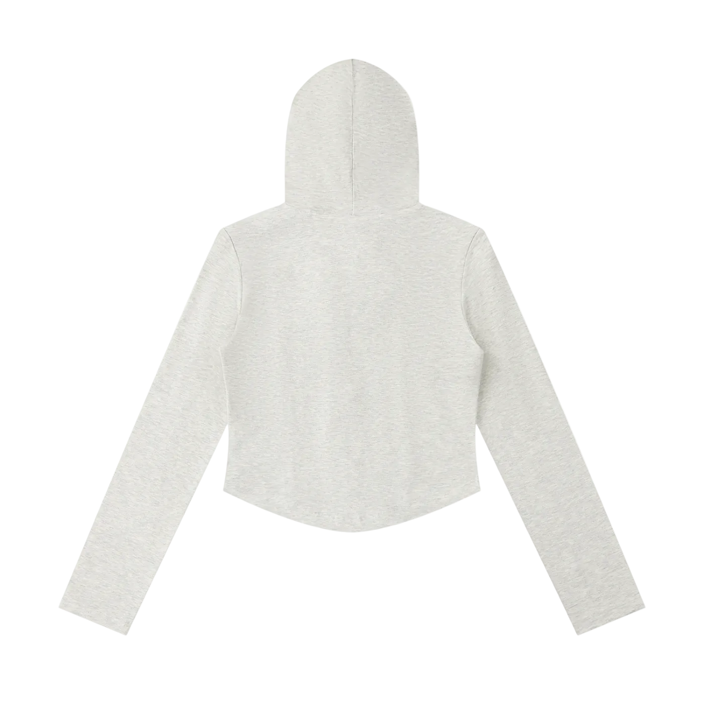 Light gray cropped hoodie on a white background