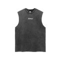 Black sleeveless shirt on a white background