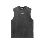 Black sleeveless shirt on a white background