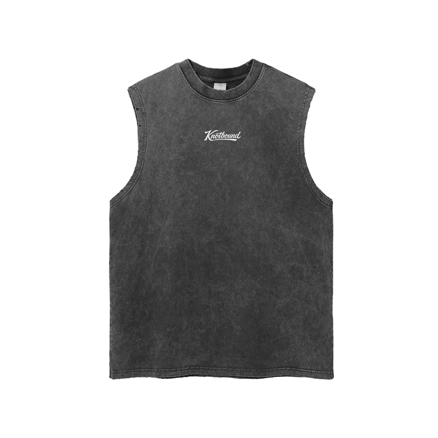Black sleeveless shirt on a white background