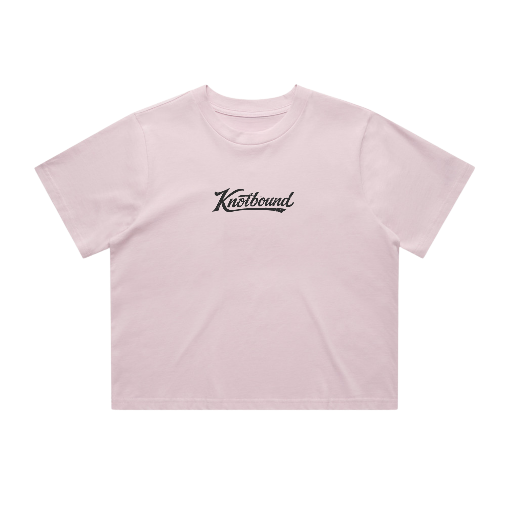 Front view of the Knotbound Drifter Crop Top in orchid.